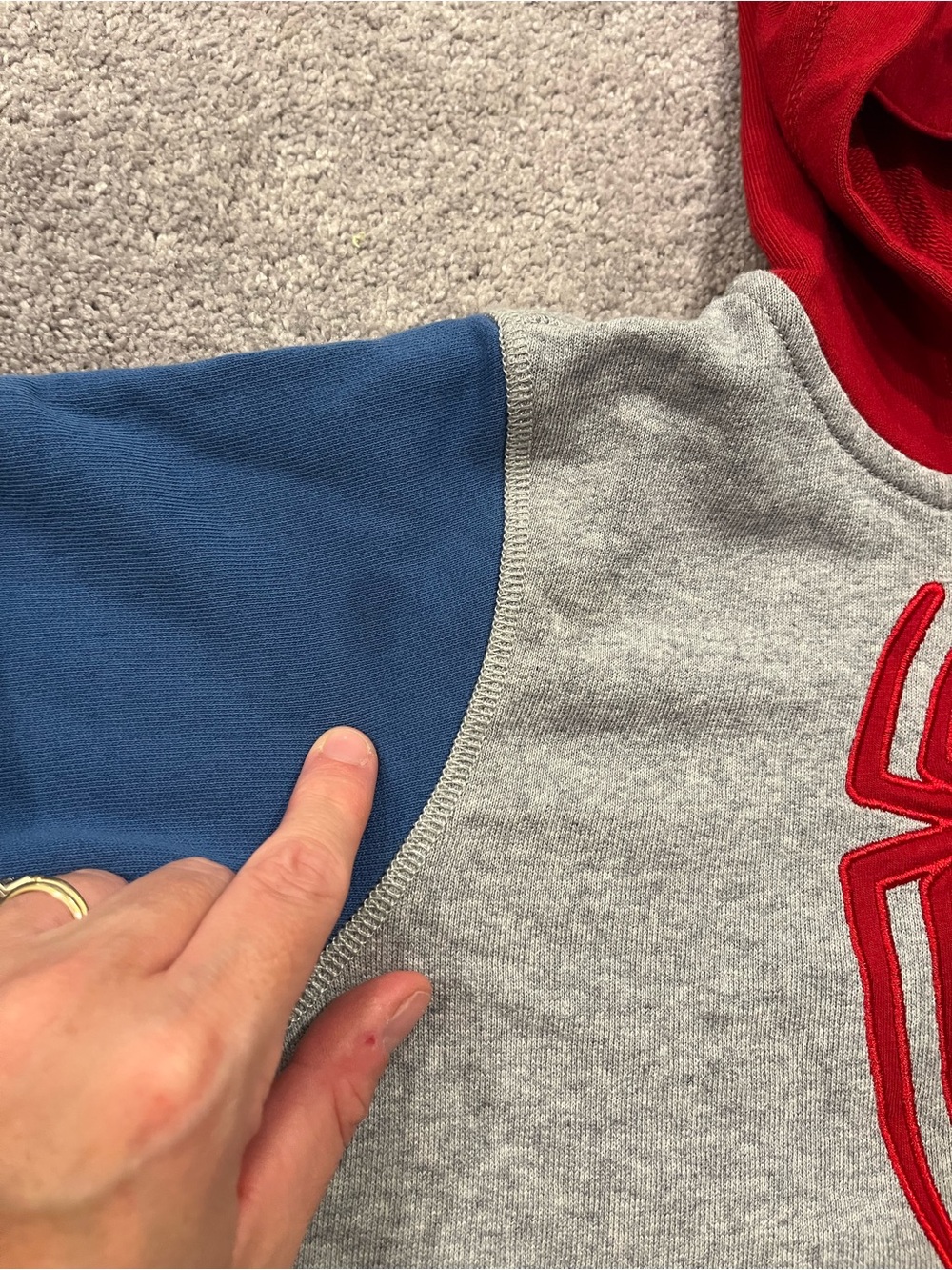 Hanna Andersson Gray, Red & Blue Spiderman Zip Hoodie - Picture 5 of 7